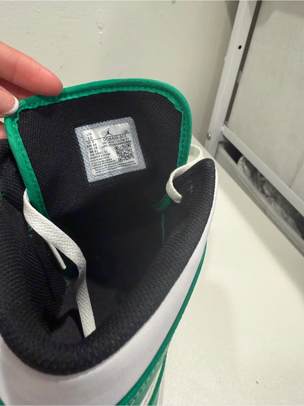 Jordan Mid-Top Sneakers in White, Green, and Black